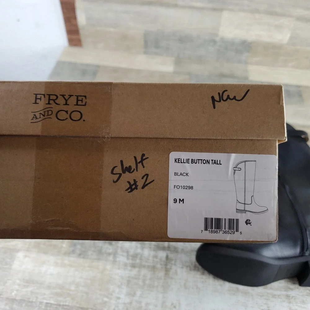Frye and Co. Kellie Womens Knee High Boots Sz 6 W Black Button Side Zip
